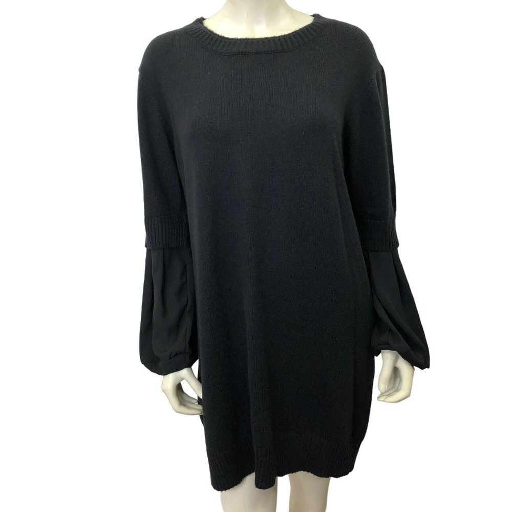 VINCE CAMUTO LAYERED LOOK BLACK SWEATERā Dress LG NEW WITH TAG